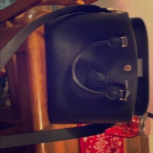 Timeless Tory Burch black shoulder bag.